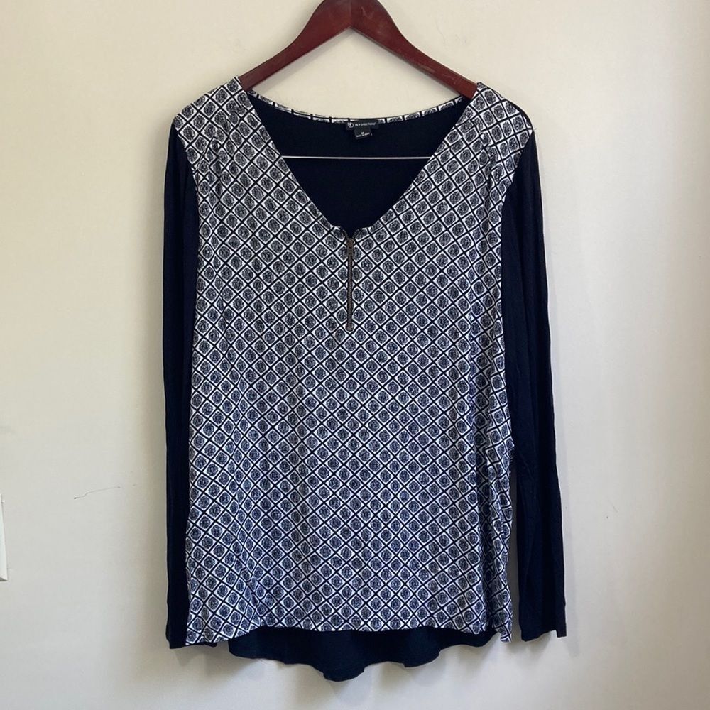 New Directions Womens Long Sleeve Tunic Top Size Medium